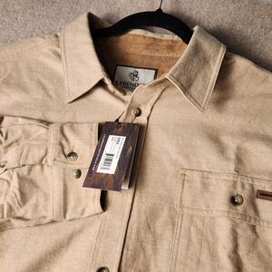Legendary Whitetails Mens Flannel Long Sleeve Shirt Tan  Collar Size Large